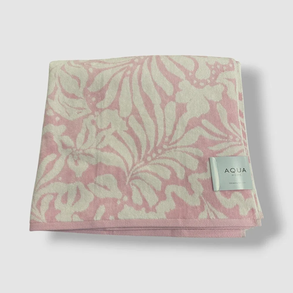 Aqua Home Pink Floral Beach Towel |Size 40 in x 70